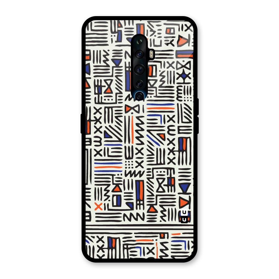 Orange Blue Number Glass Back Case for Oppo Reno2 F