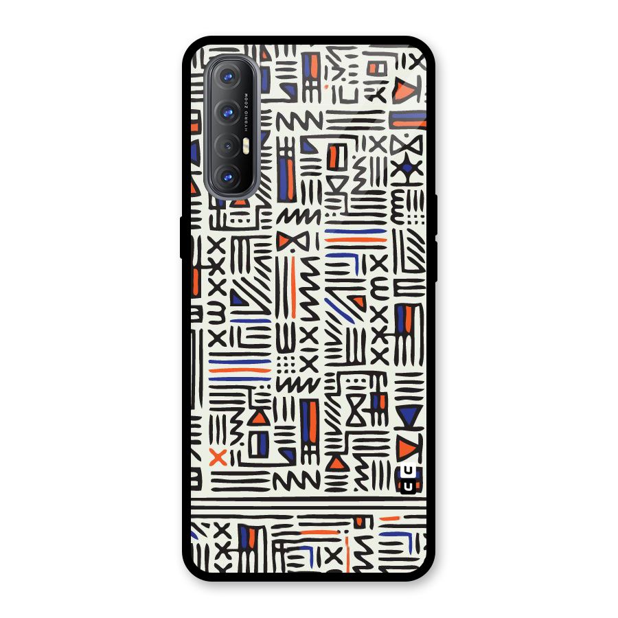 Orange Blue Number Glass Back Case for Oppo Reno3 Pro