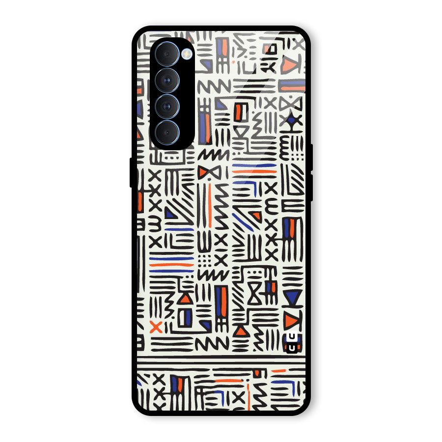 Orange Blue Number Glass Back Case for Oppo Reno4 Pro
