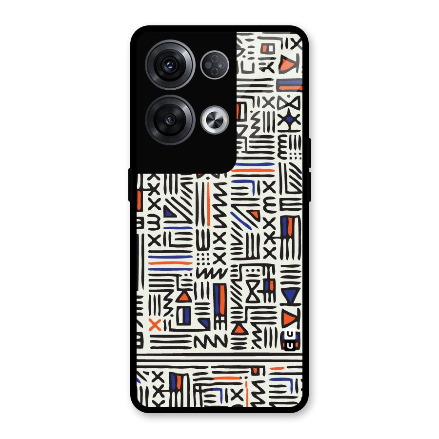 Orange Blue Number Glass Back Case for Oppo Reno8 Pro 5G