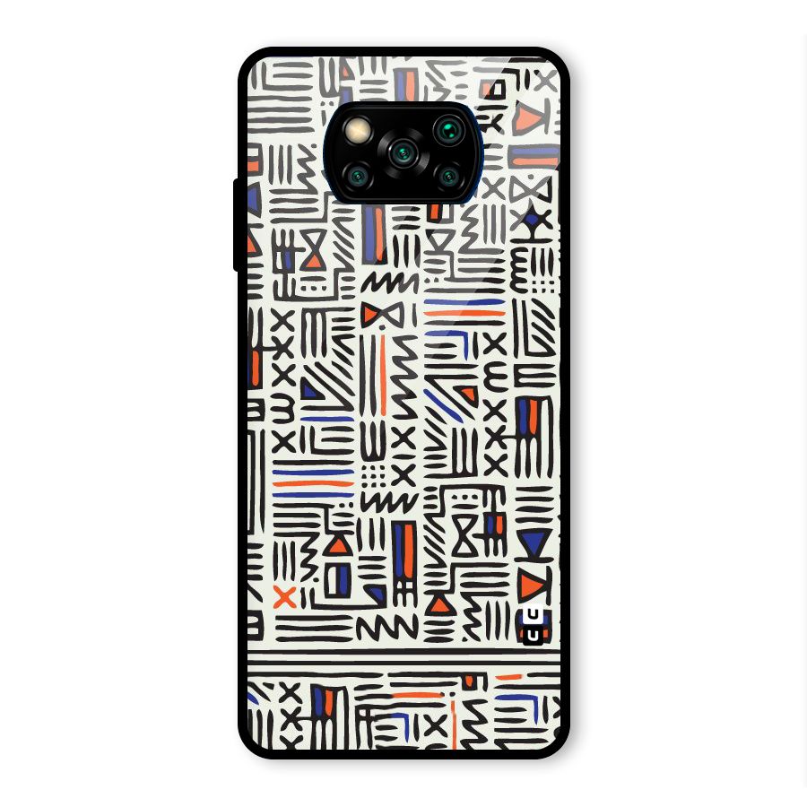Orange Blue Number Glass Back Case for Poco X3 Pro