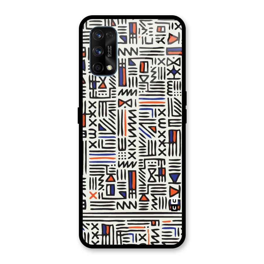 Orange Blue Number Glass Back Case for Realme 7 Pro