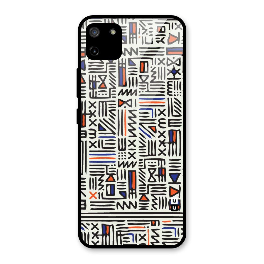 Orange Blue Number Glass Back Case for Realme C11
