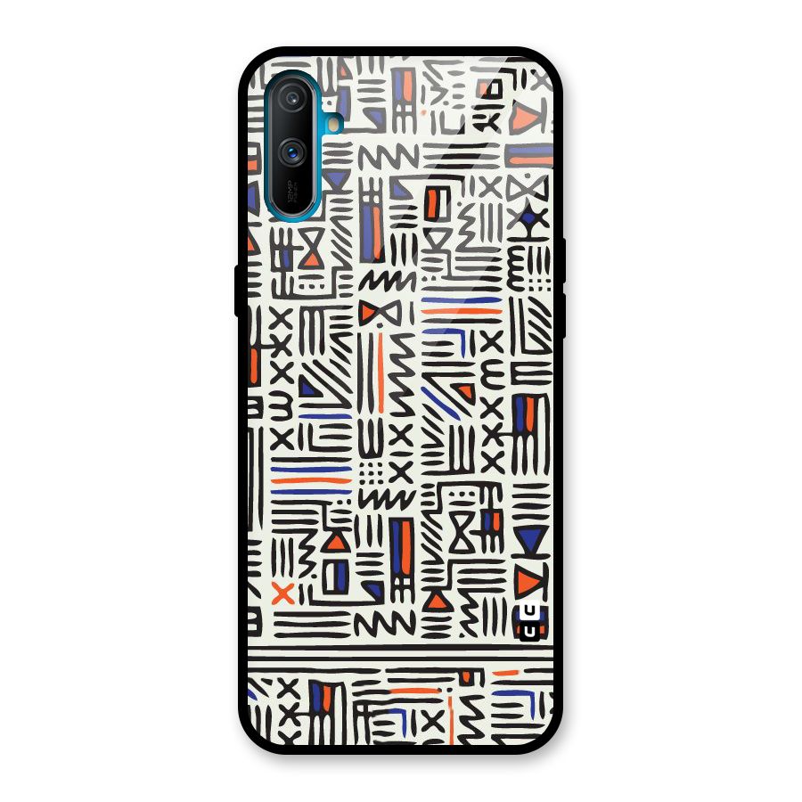 Orange Blue Number Glass Back Case for Realme C3