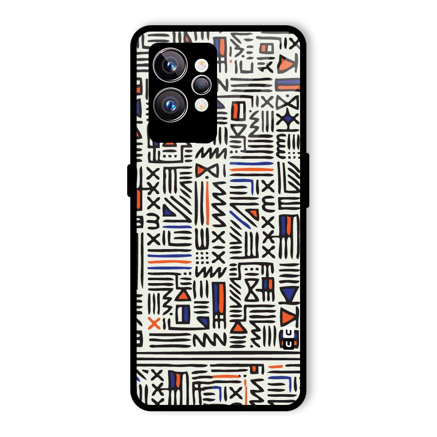 Orange Blue Number Glass Back Case for Realme GT2 Pro