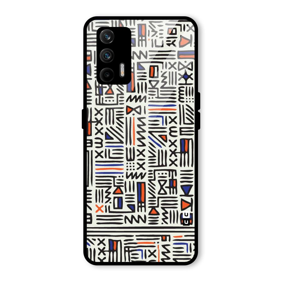 Orange Blue Number Glass Back Case for Realme GT 5G