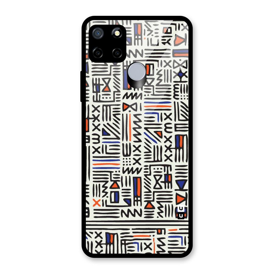 Orange Blue Number Glass Back Case for Realme Narzo 20