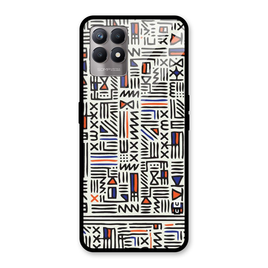 Orange Blue Number Glass Back Case for Realme Narzo 50