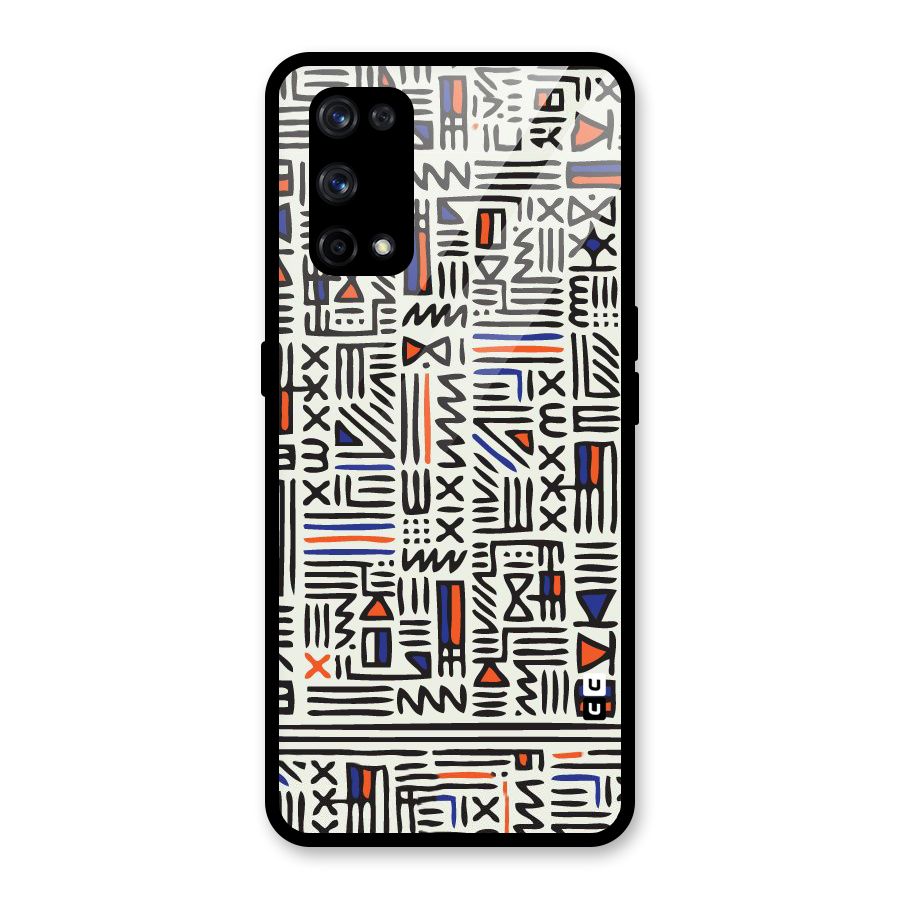 Orange Blue Number Glass Back Case for Realme X7 Pro