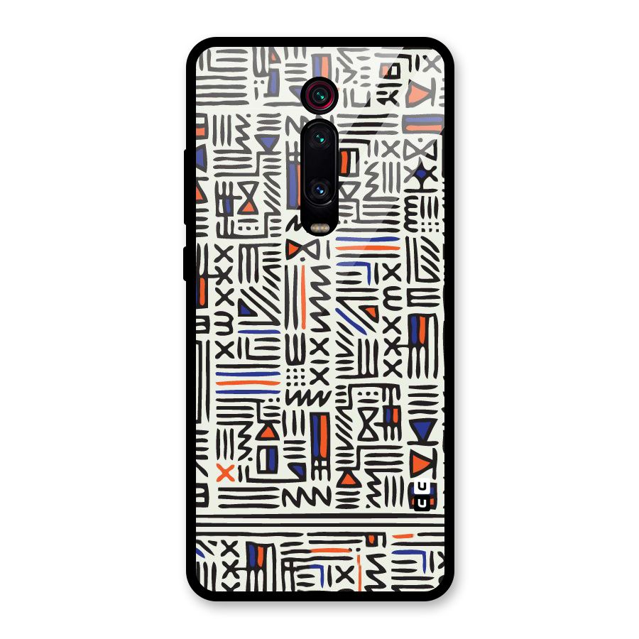 Orange Blue Number Glass Back Case for Redmi K20