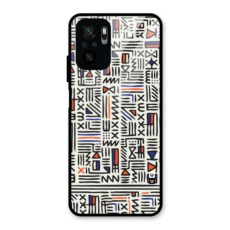 Orange Blue Number Glass Back Case for Redmi Note 10S