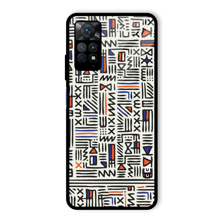 Orange Blue Number Glass Back Case for Redmi Note 11 Pro