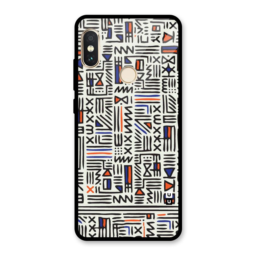 Orange Blue Number Glass Back Case for Redmi Note 5 Pro