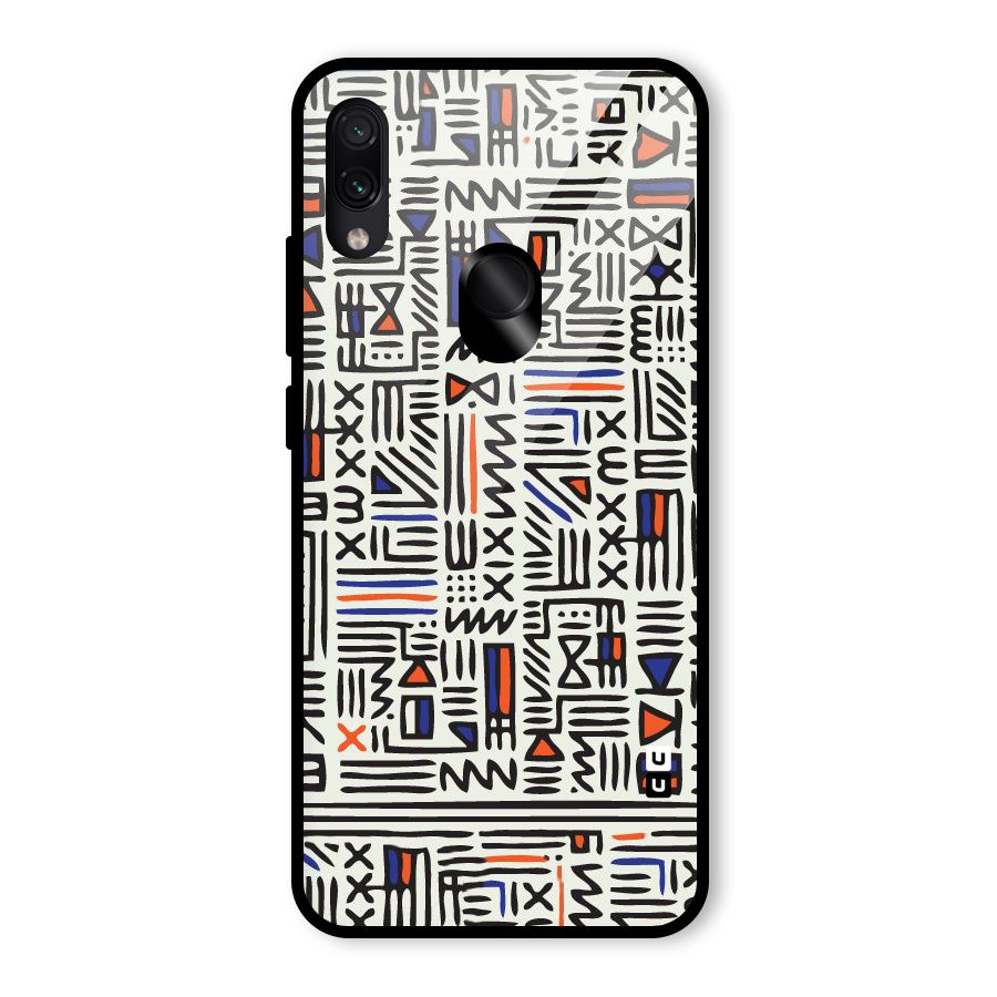 Orange Blue Number Glass Back Case for Redmi Note 7