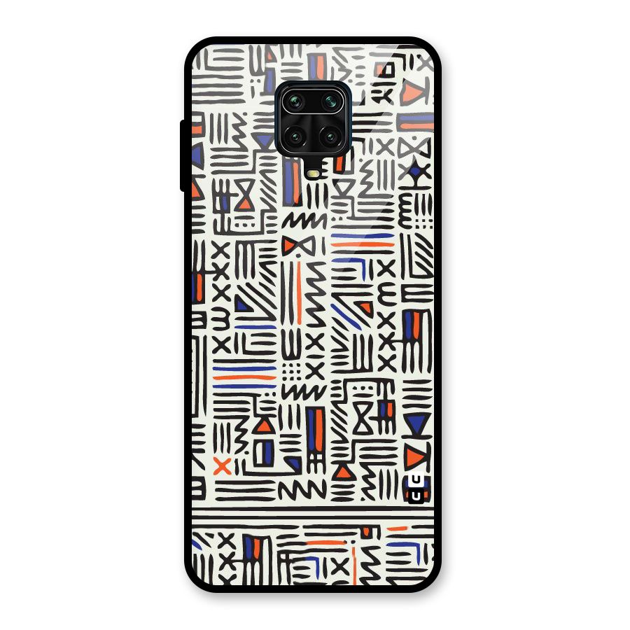 Orange Blue Number Glass Back Case for Redmi Note 9 Pro