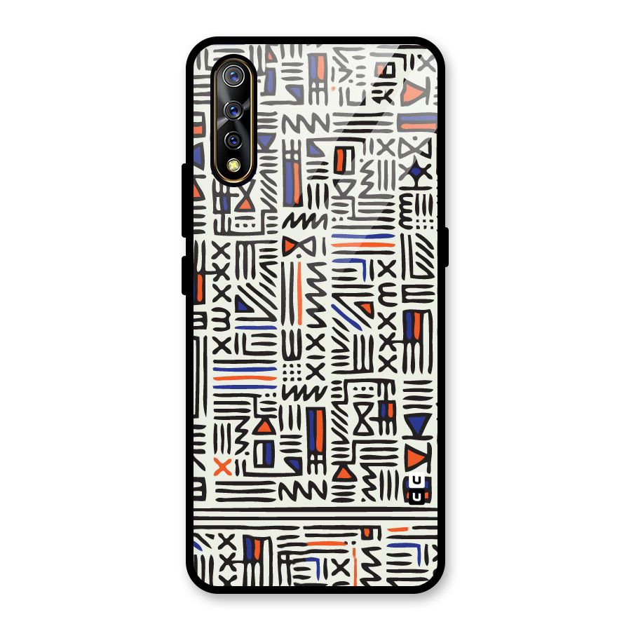 Orange Blue Number Glass Back Case for Vivo S1