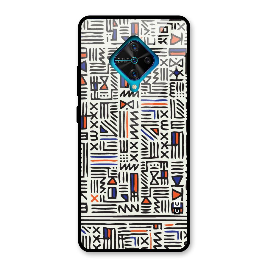 Orange Blue Number Glass Back Case for Vivo S1 Pro