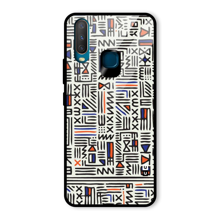 Orange Blue Number Glass Back Case for Vivo U10