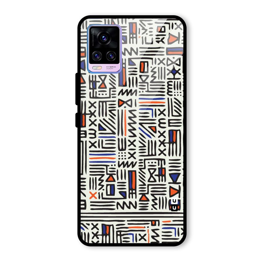 Orange Blue Number Glass Back Case for Vivo V20 Pro