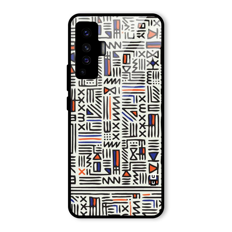 Orange Blue Number Glass Back Case for Vivo X50