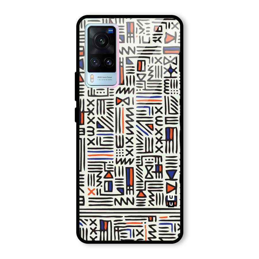 Orange Blue Number Glass Back Case for Vivo X60
