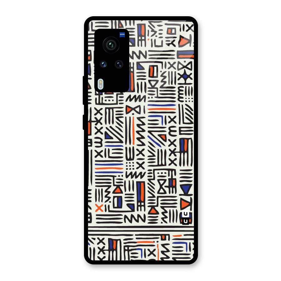 Orange Blue Number Glass Back Case for Vivo X60 Pro
