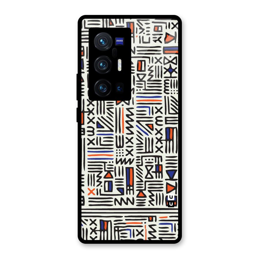 Orange Blue Number Glass Back Case for Vivo X70 Pro Plus