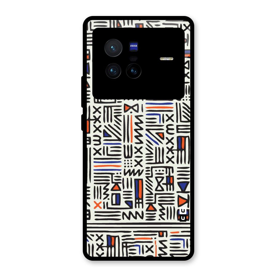 Orange Blue Number Glass Back Case for Vivo X80