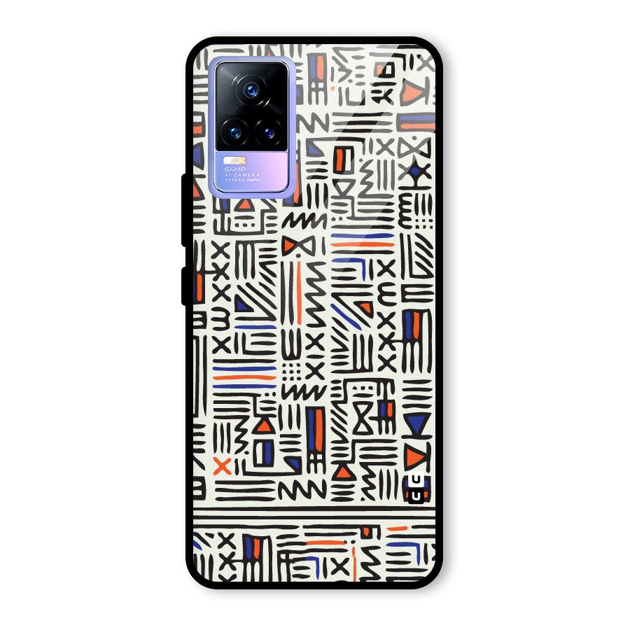 Orange Blue Number Glass Back Case for Vivo Y73