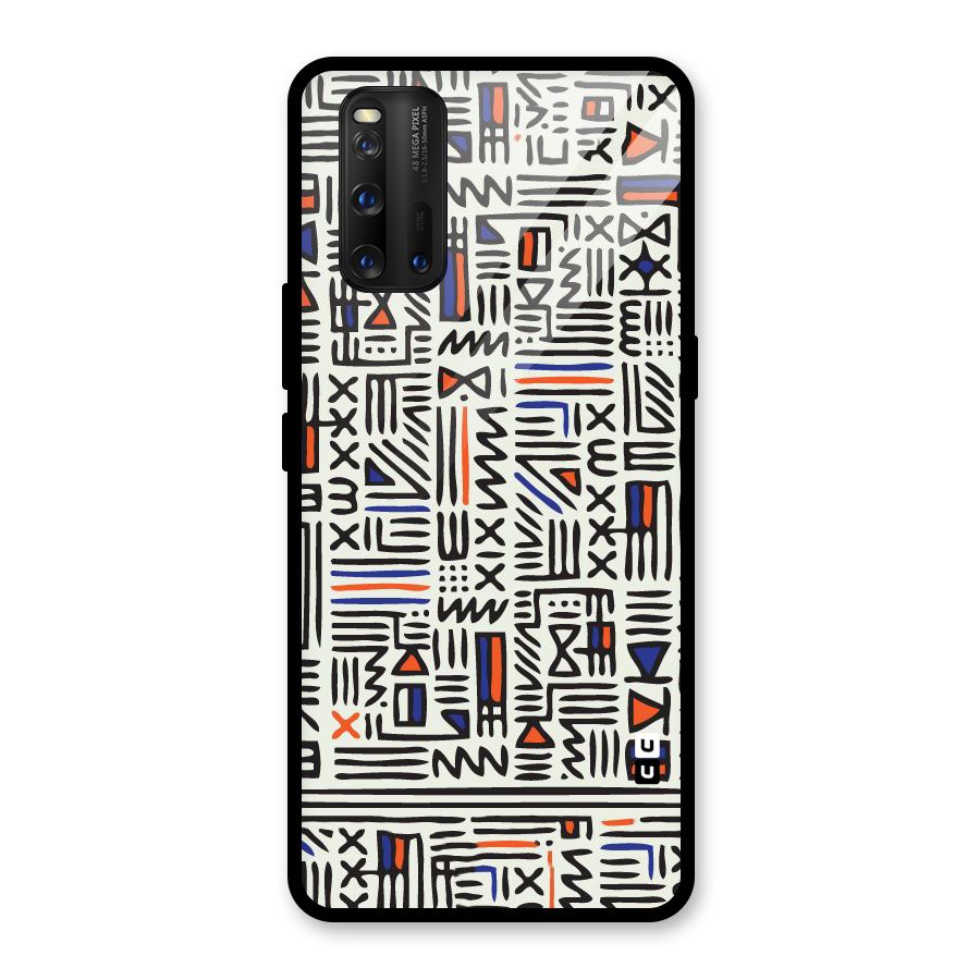 Orange Blue Number Glass Back Case for Vivo iQOO 3