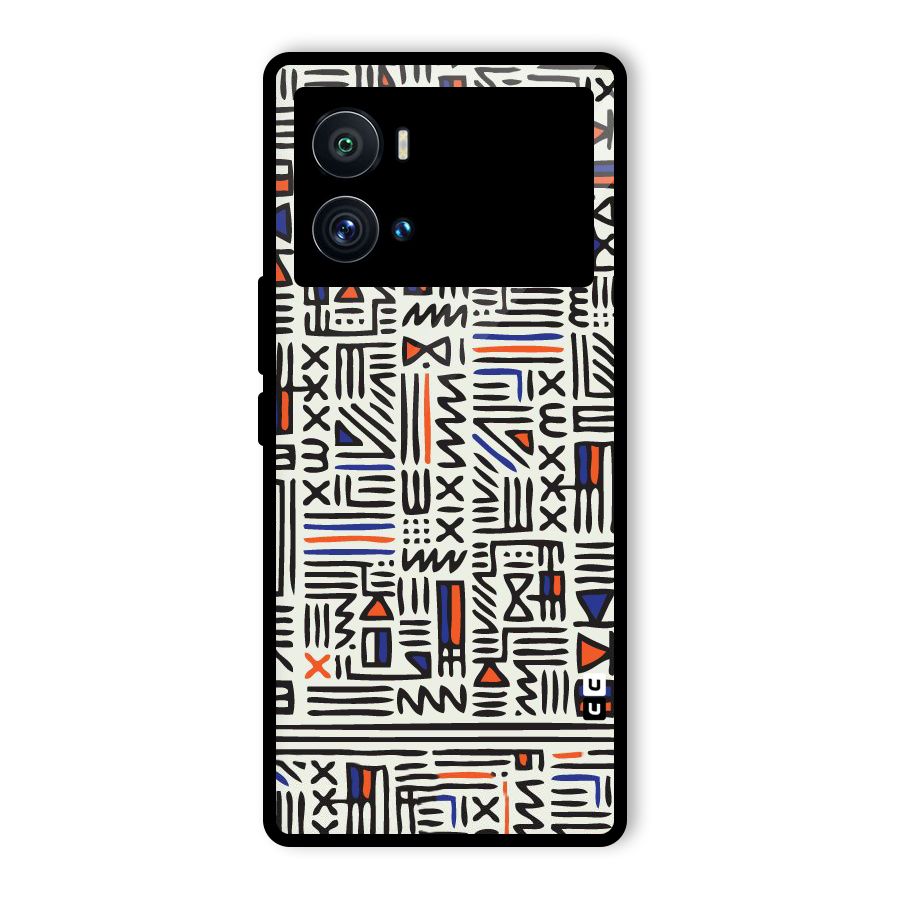 Orange Blue Number Glass Back Case for Vivo iQOO 9 Pro