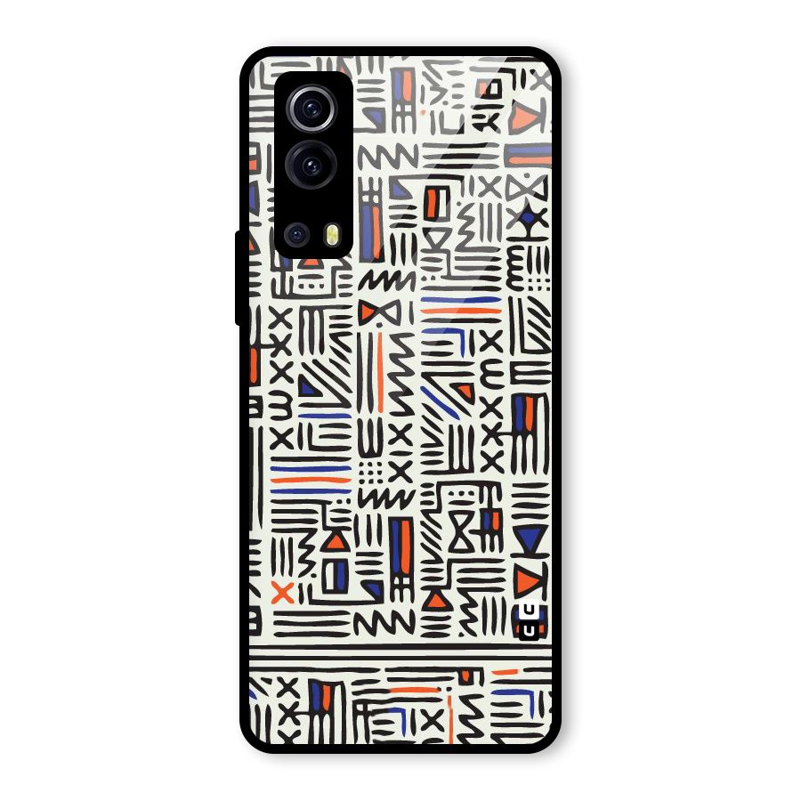 Orange Blue Number Glass Back Case for Vivo iQOO Z3