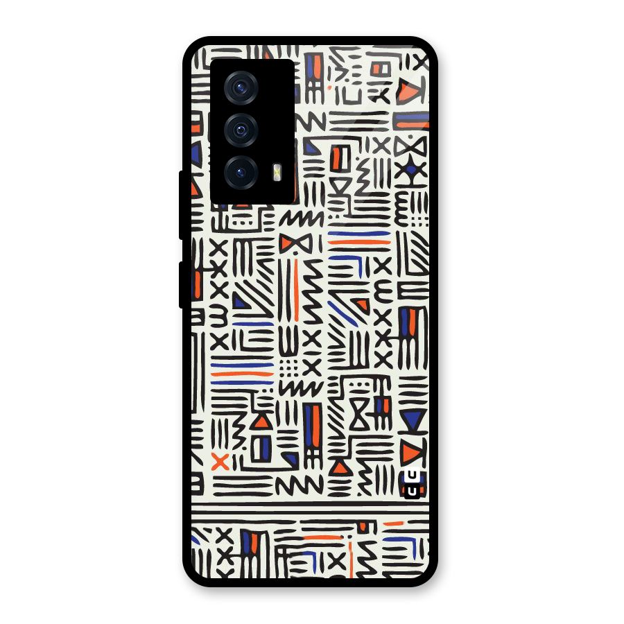 Orange Blue Number Glass Back Case for Vivo iQOO Z5