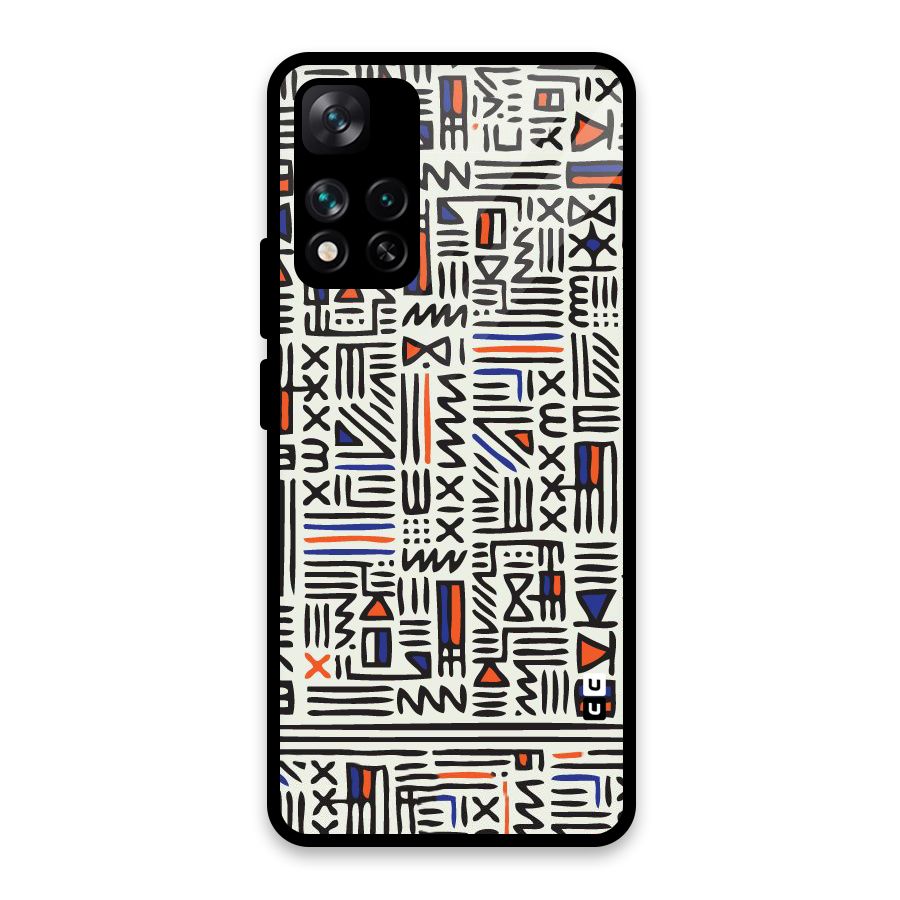 Orange Blue Number Glass Back Case for Xiaomi 11i HyperCharge 5G