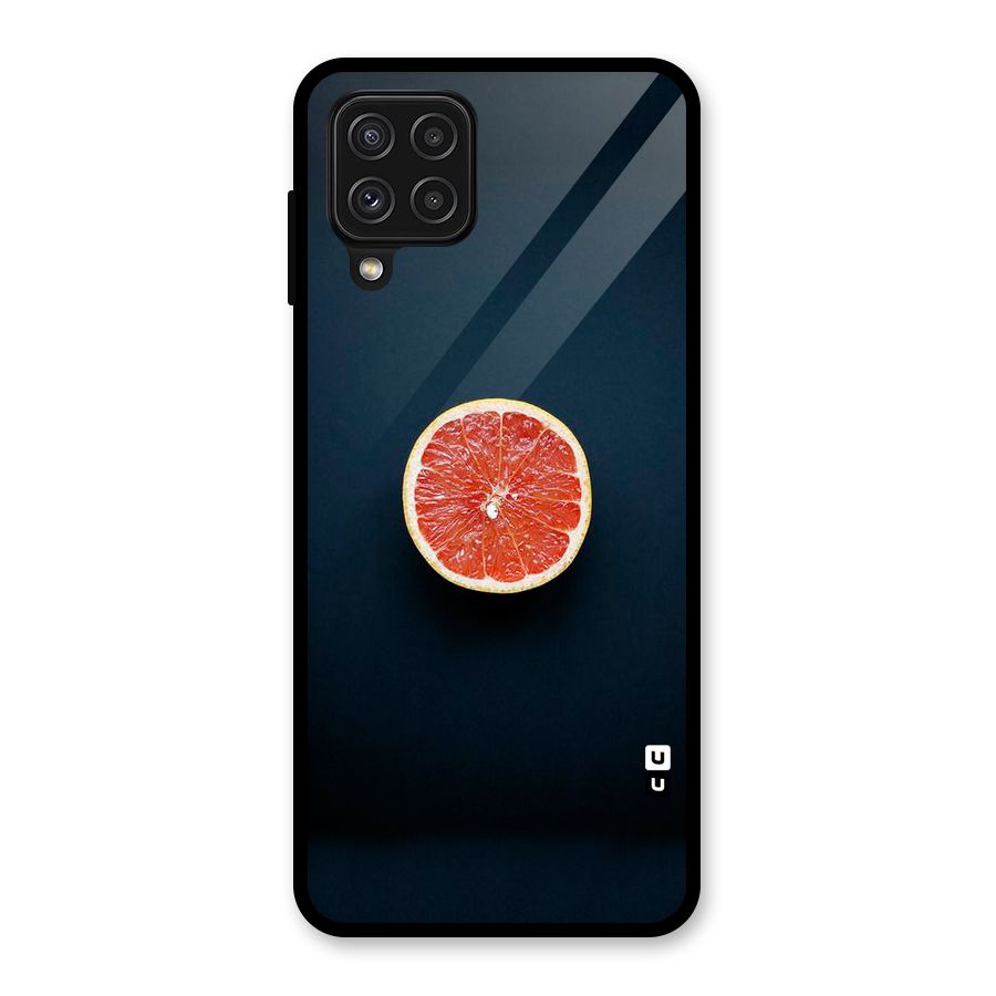 Orange Design Glass Back Case for Galaxy A22 4G