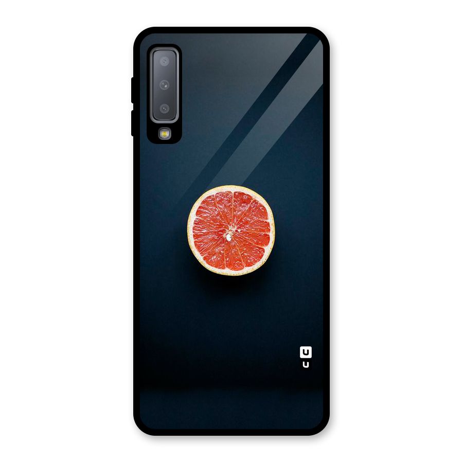Orange Design Glass Back Case for Galaxy A7 (2018)