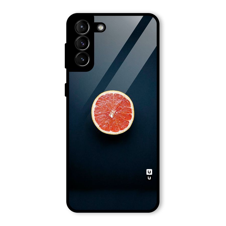 Orange Design Glass Back Case for Galaxy S21 Plus