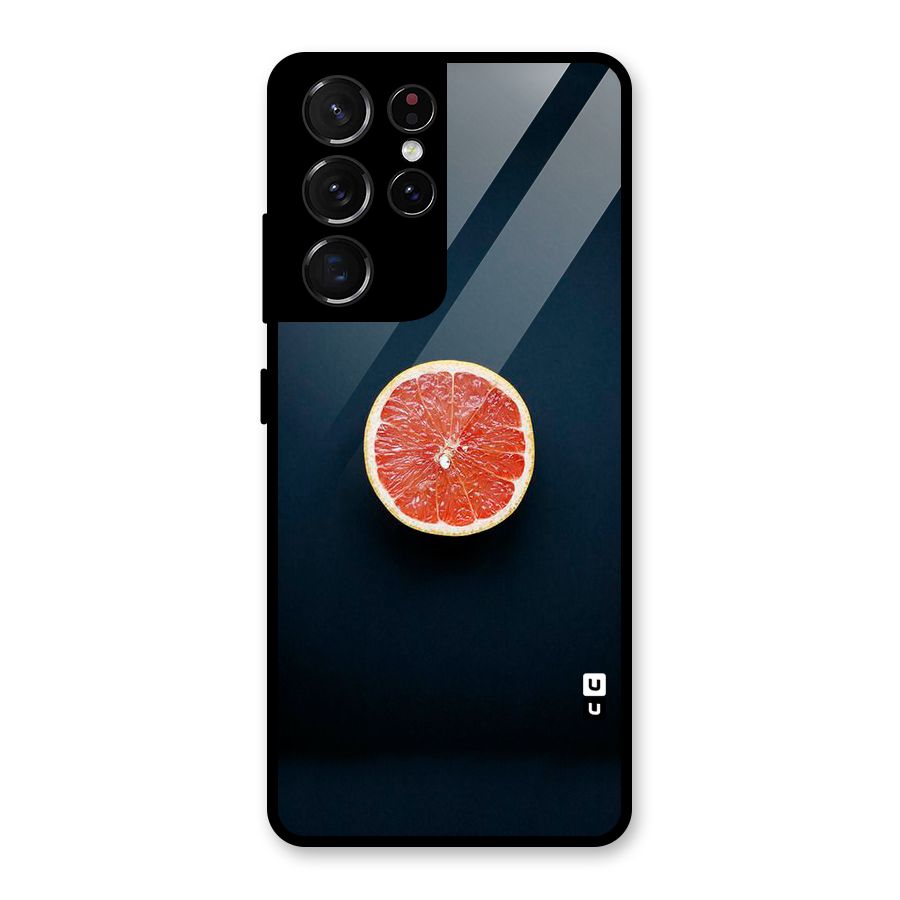 Orange Design Glass Back Case for Galaxy S21 Ultra 5G