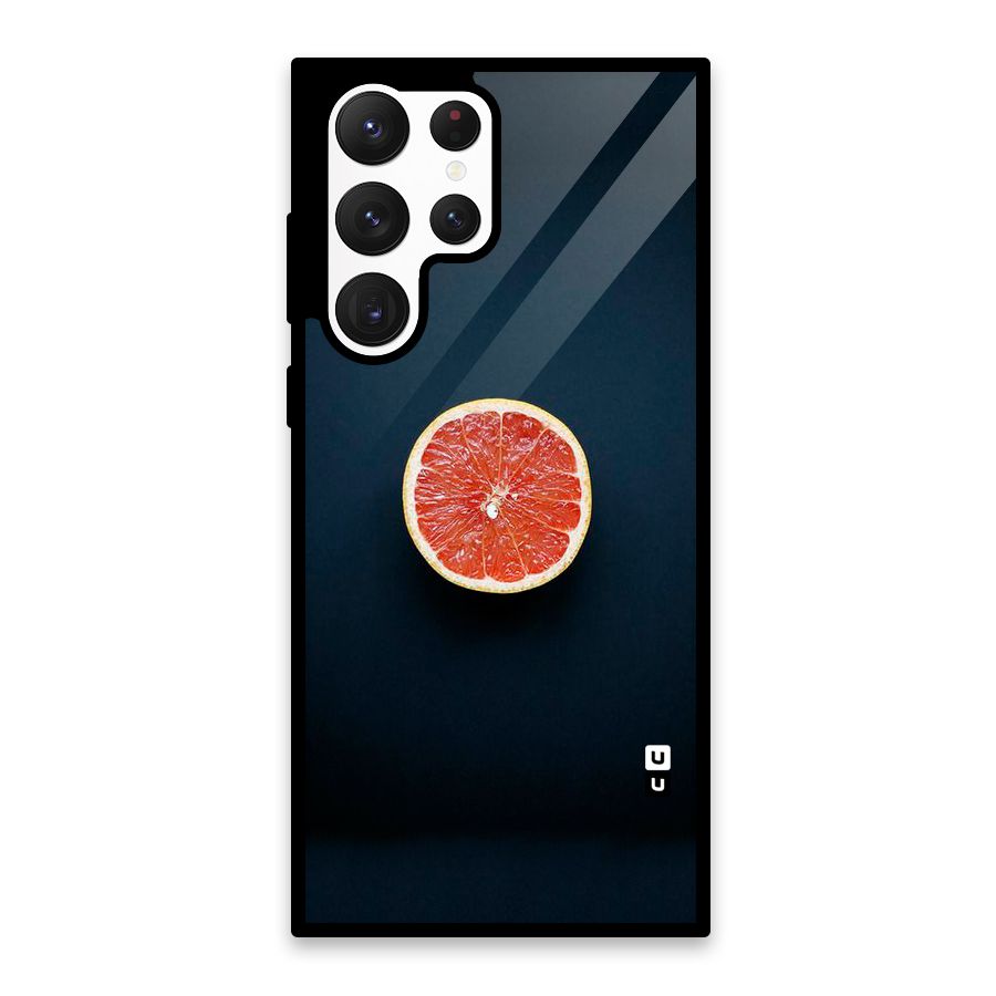 Orange Design Glass Back Case for Galaxy S22 Ultra 5G