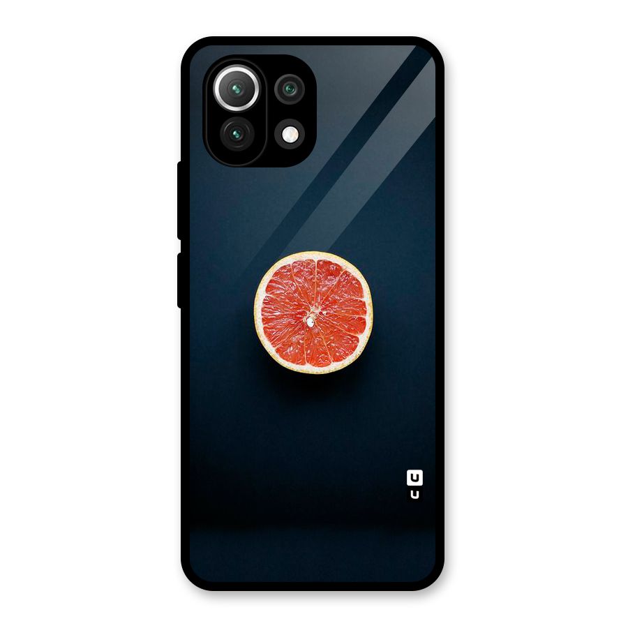 Orange Design Glass Back Case for Mi 11 Lite