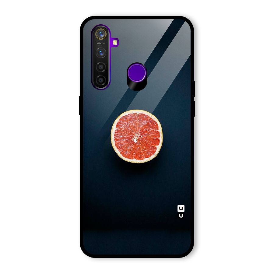 Orange Design Glass Back Case for Realme 5 Pro