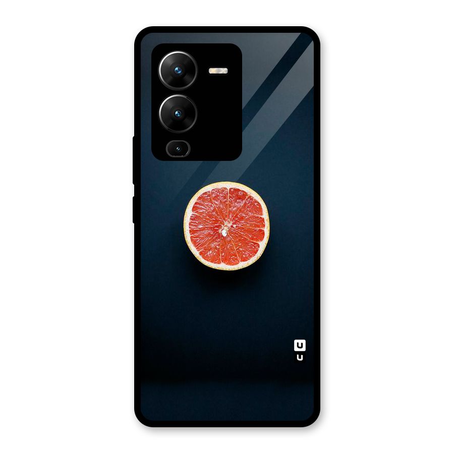 Orange Design Glass Back Case for Vivo V25 Pro