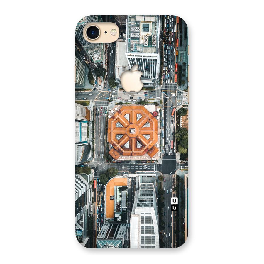 Orange Dome Back Case for iPhone 7 Apple Cut