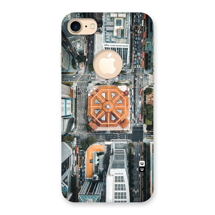 Orange Dome Back Case for iPhone 7 Logo Cut