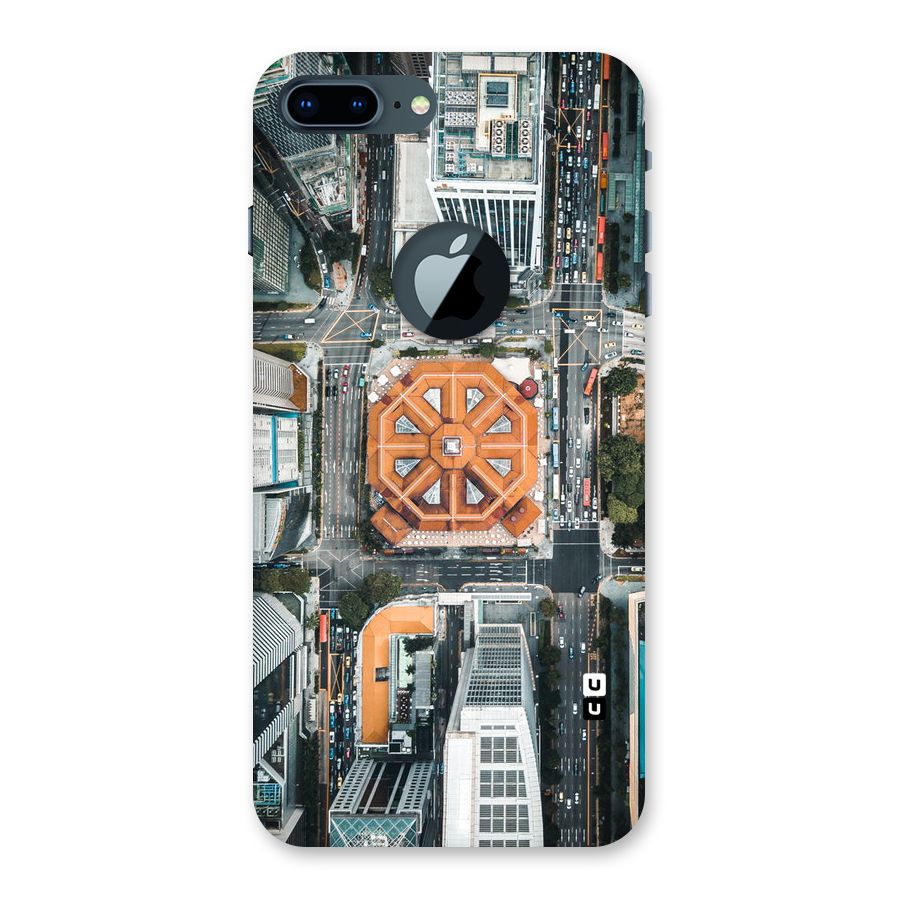 Orange Dome Back Case for iPhone 7 Plus Logo Cut