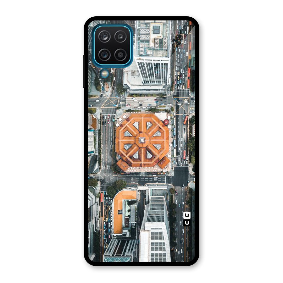 Orange Dome Glass Back Case for Galaxy A12