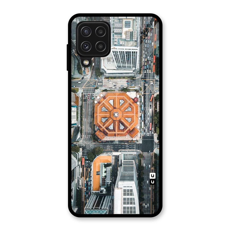 Orange Dome Glass Back Case for Galaxy A22 4G