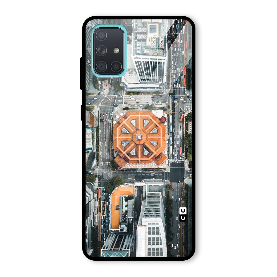 Orange Dome Glass Back Case for Galaxy A71