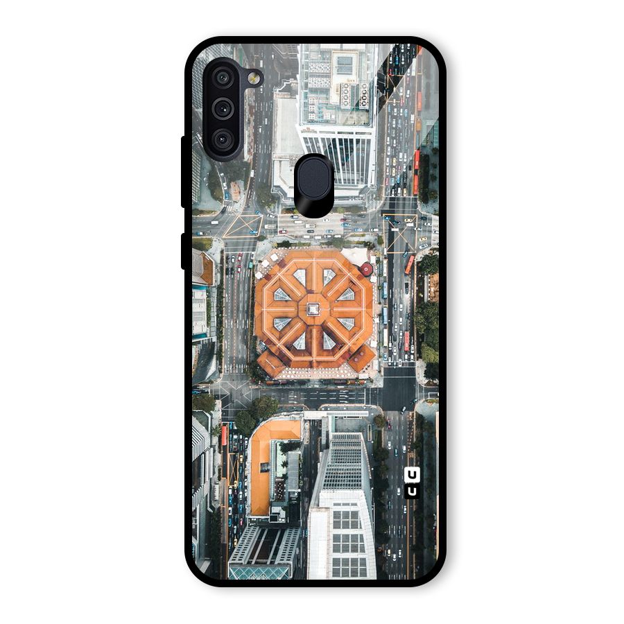 Orange Dome Glass Back Case for Galaxy M11