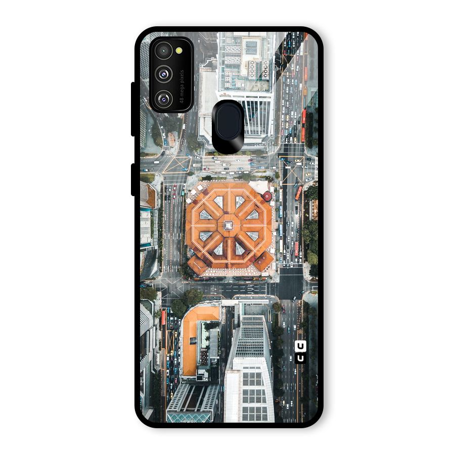 Orange Dome Glass Back Case for Galaxy M21